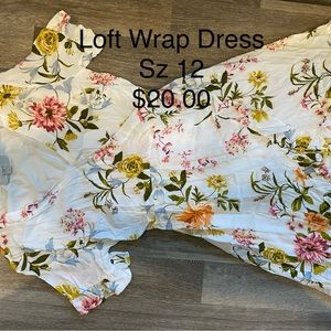 Wrap dress by Loft 37” inch from shoulder to the bottom